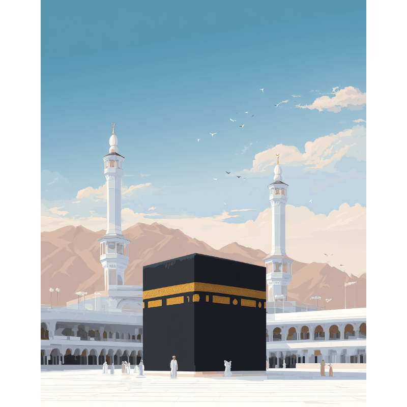 Sacred Kaaba | Paint by Number- Paint by Numbers
