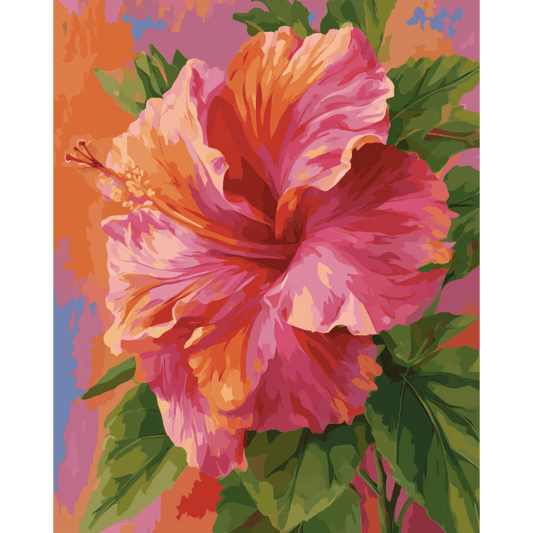 Colorful Hibiscus | Paint by Number- Paint by Numbers