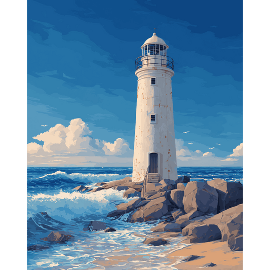 Coastal Lighthouse | Paint by Number- Paint by Numbers