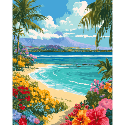 Hawaiian Landscape | Paint by Number- Paint by Numbers