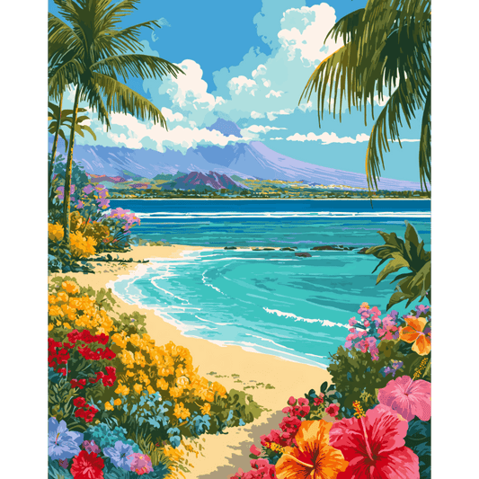 Hawaiian Landscape | Paint by Number- Paint by Numbers