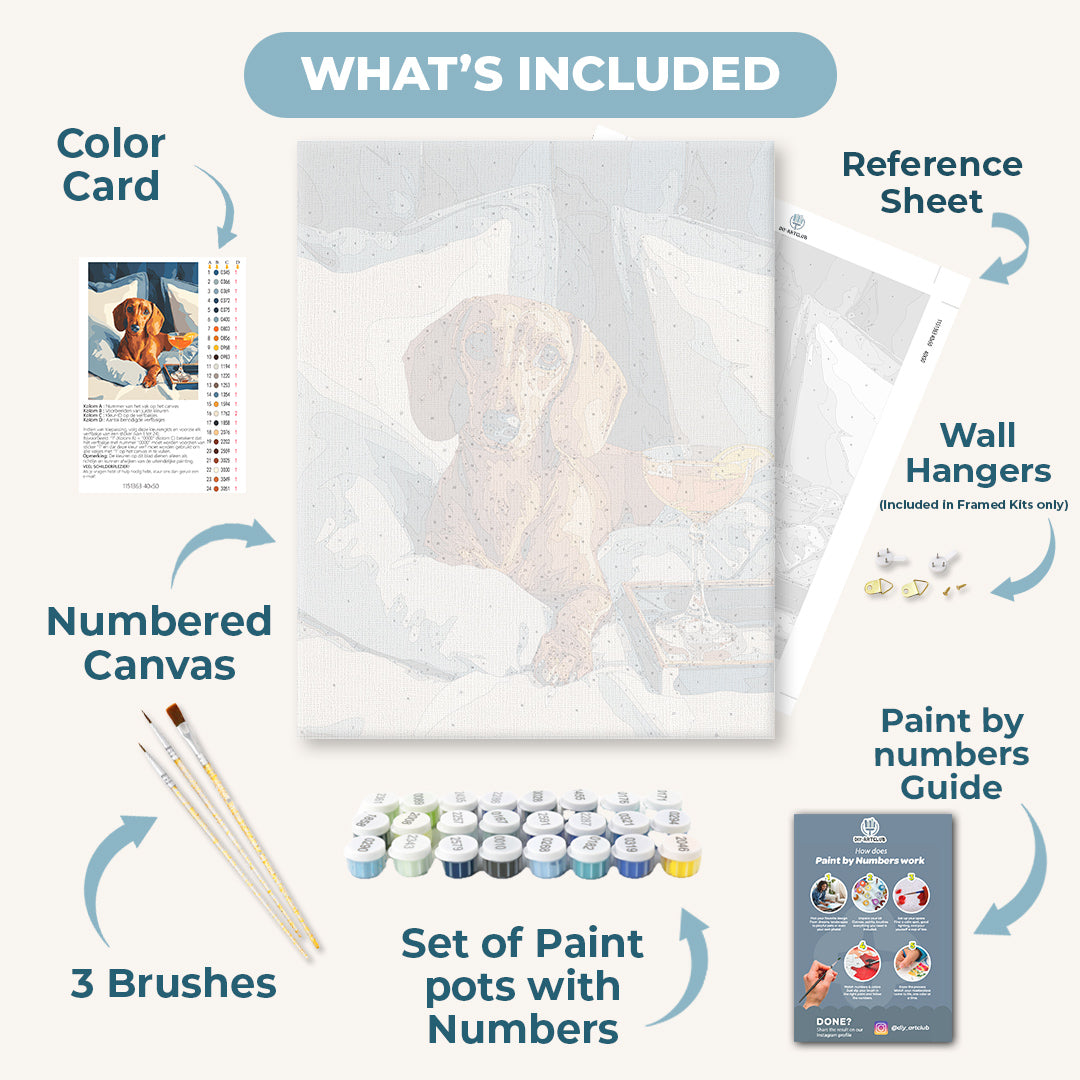 Luxury Lounge Dachshund | Paint by Number