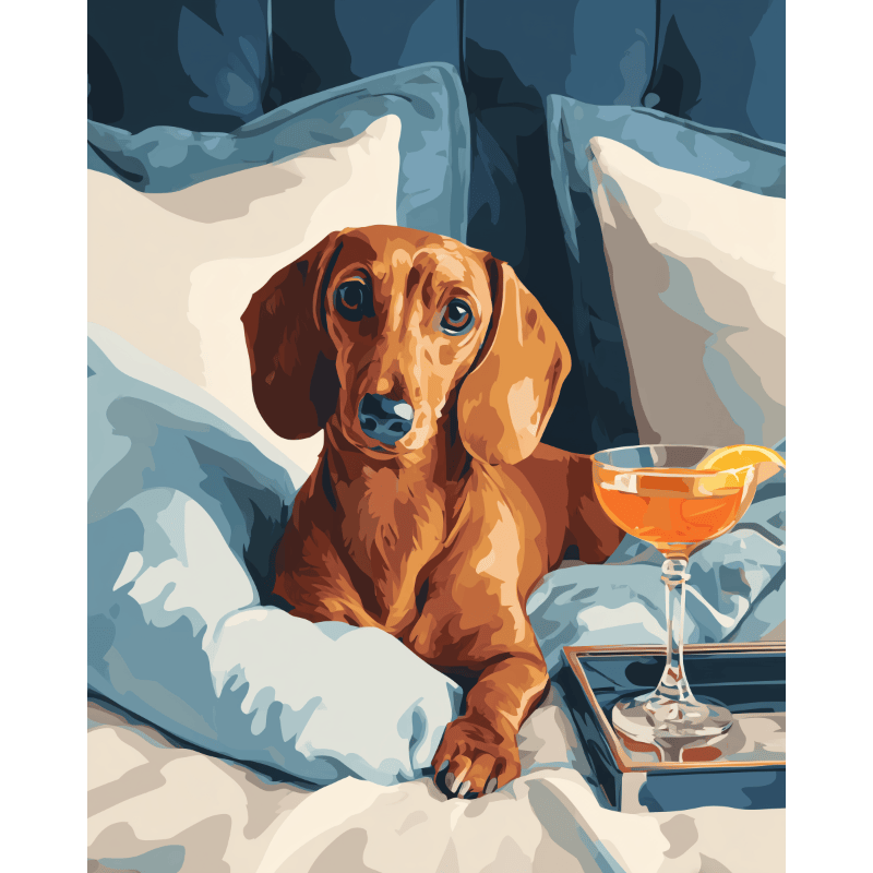 Luxury Lounge Dachshund | Paint by Number- Paint by Numbers