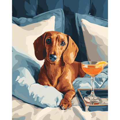 Luxury Lounge Dachshund | Paint by Number- Paint by Numbers