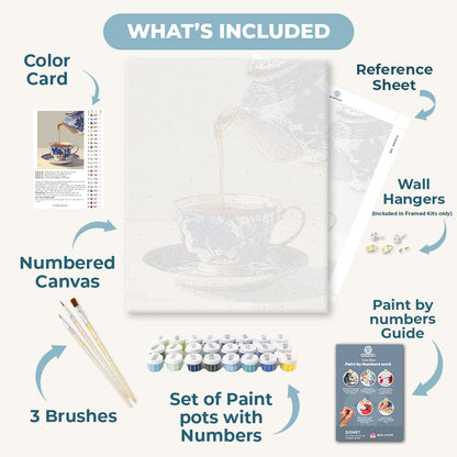 Blue Porcelain Teacup | Paint by Number