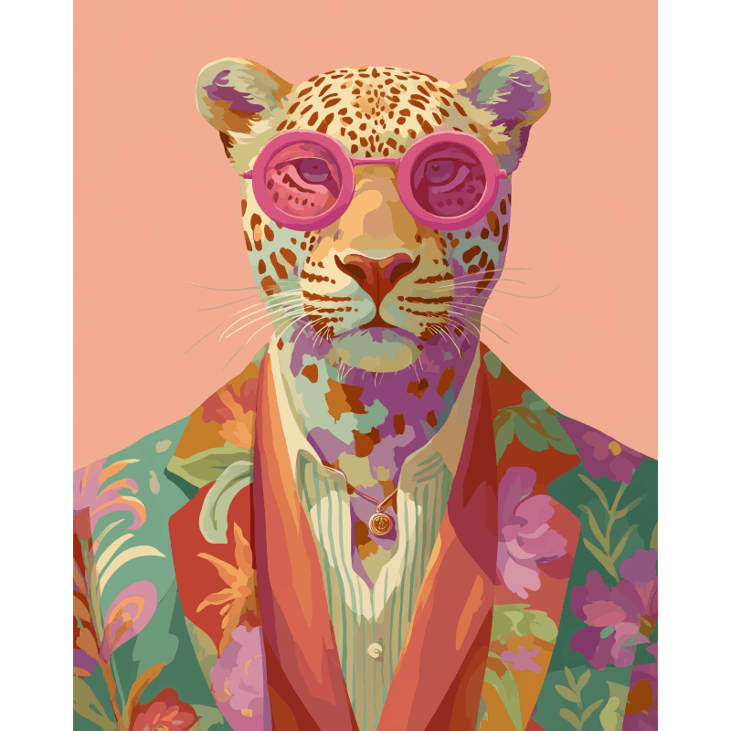 Leopard in Style | Paint by Number- Paint by Numbers