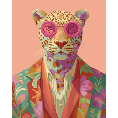 Leopard in Style | Paint by Number- Paint by Numbers