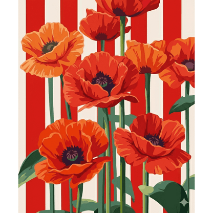 Red Poppies | Paint by Number- Paint by Numbers