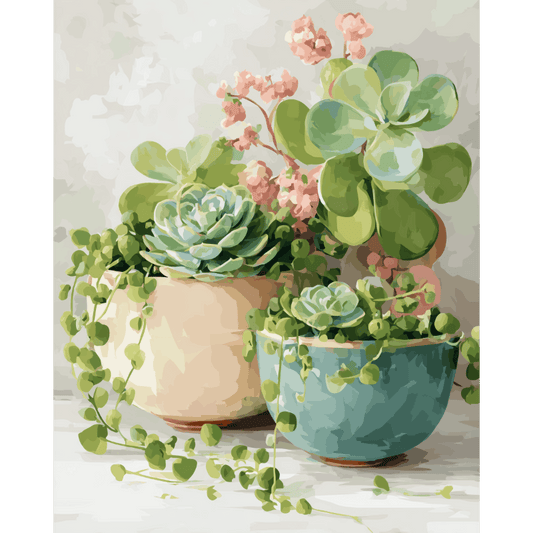 Spring Succulents | Paint by Number- Paint by Numbers