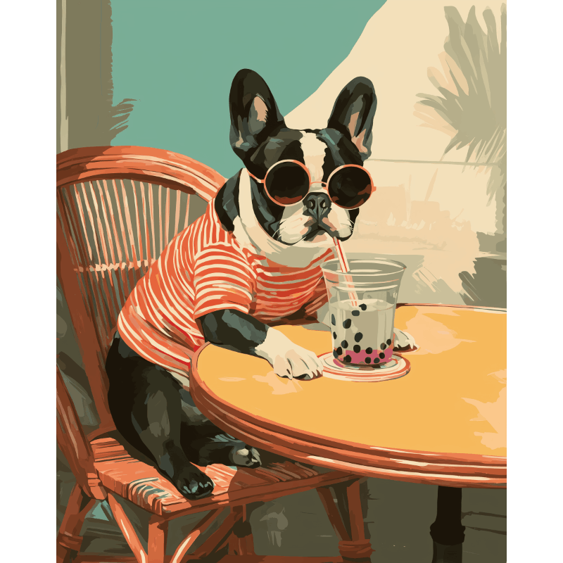 French Hipster | Paint by Number- Paint by Numbers