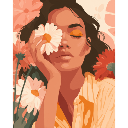 Woman in Bloom | Paint by Number- Paint by Numbers