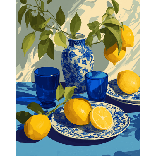 A blue sunlit | Paint by Number- Paint by Numbers
