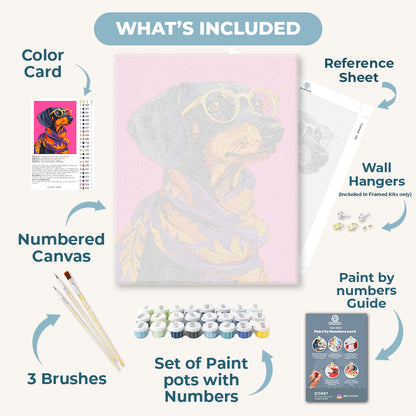 Dachshund with Glasses | Paint by Number