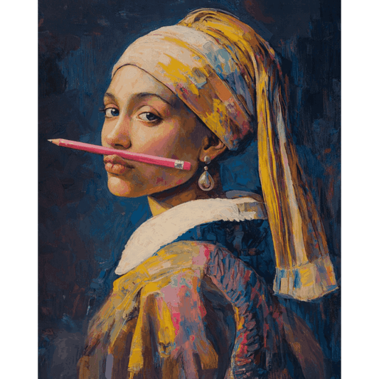 Girl with a Pencil | Paint by Number- Paint by Numbers