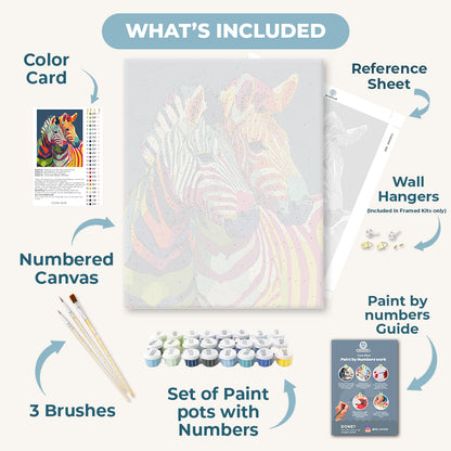 Zebras in Color | Paint by Number