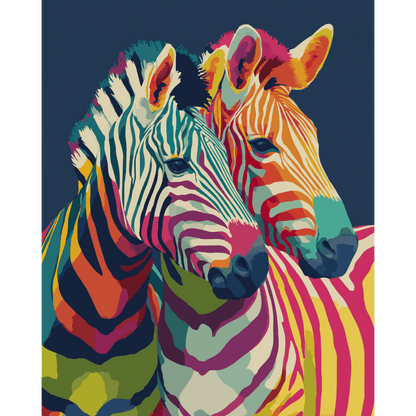 Zebras in Color | Paint by Number- Paint by Numbers