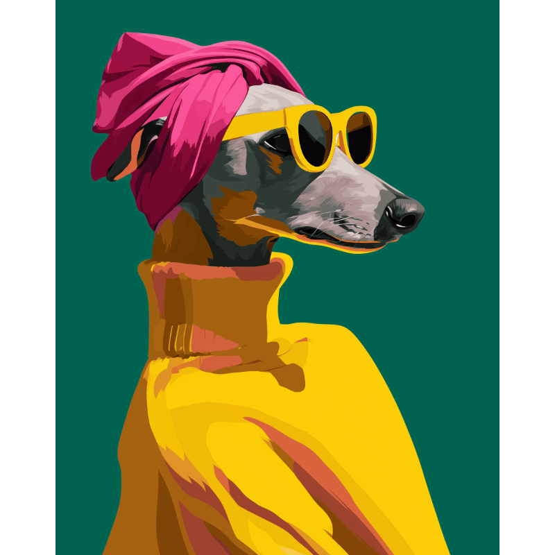Greyhound in Style | Paint by Number- Paint by Numbers