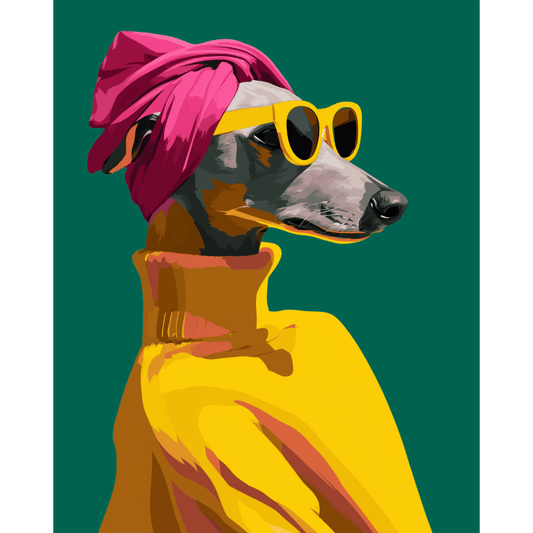 Greyhound in Style | Paint by Number- Paint by Numbers