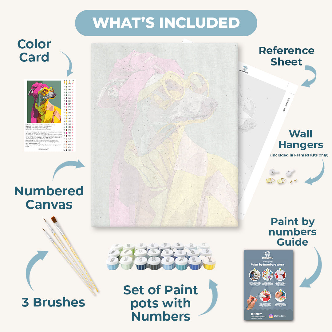 Elegant Greyhound | Paint by Number