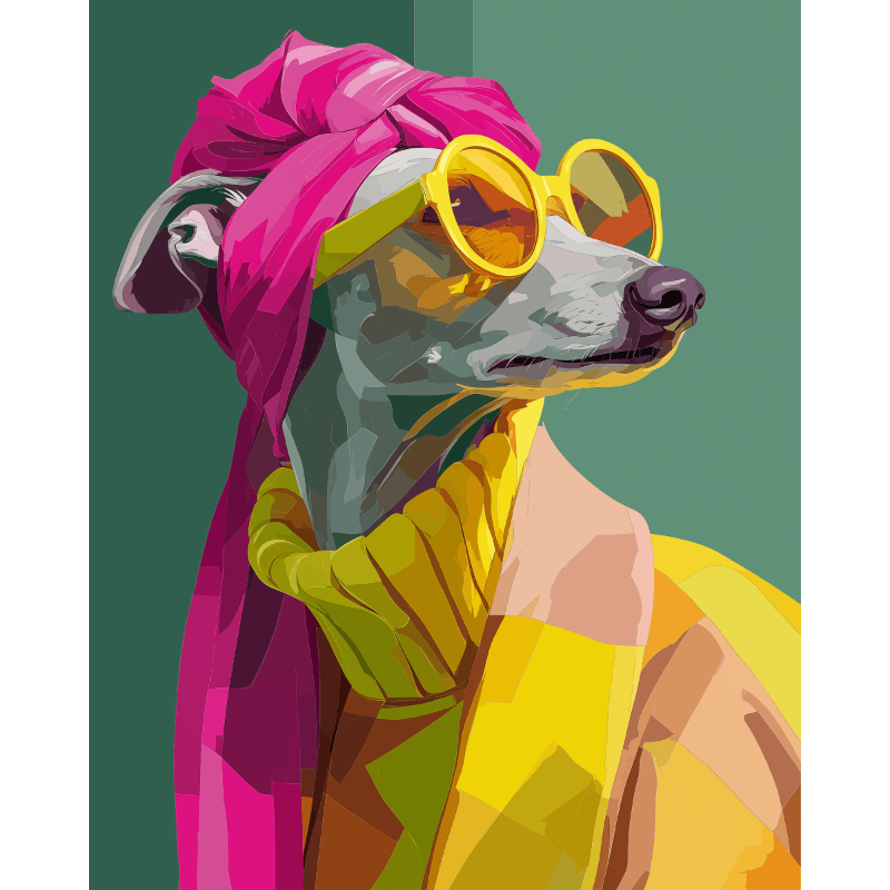Elegant Greyhound | Paint by Number- Paint by Numbers