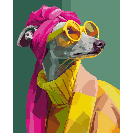 Elegant Greyhound | Paint by Number- Paint by Numbers
