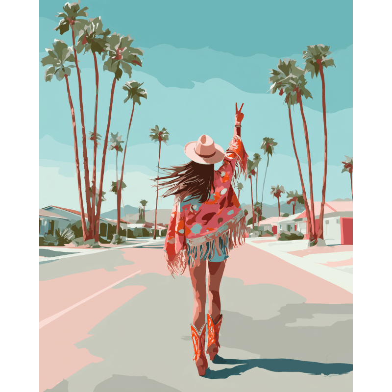 Party in the Desert | Paint by Number- Paint by Numbers