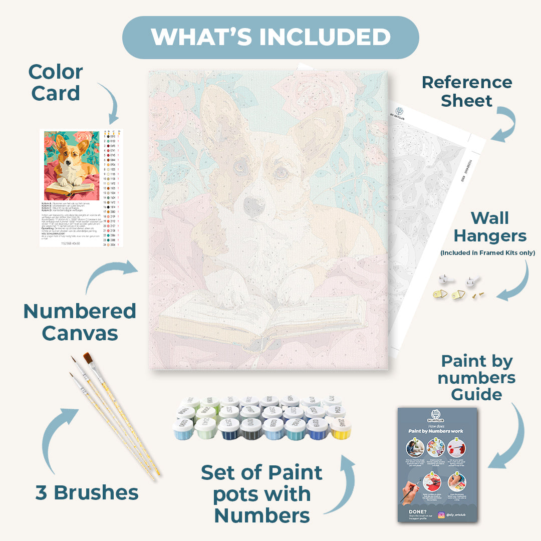 Intelligent Corgi | Paint by Number