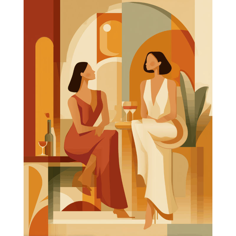 Women Chit Chat | Paint by Number- Paint by Numbers
