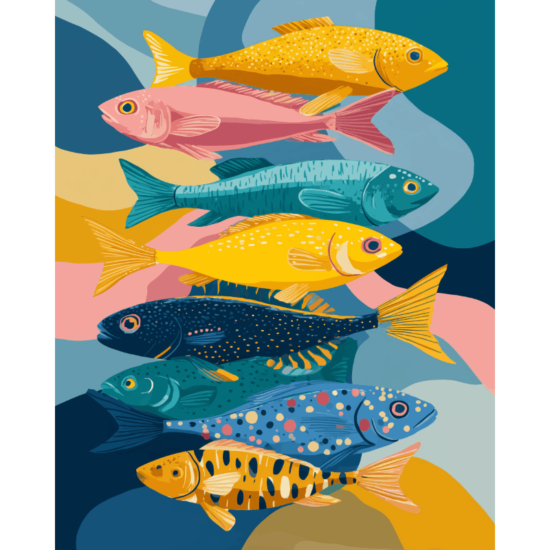 Modern fishing | Paint by Number- Paint by Numbers