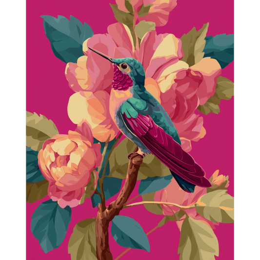 Vibrant Hummingbird | Paint by Number- Paint by Numbers