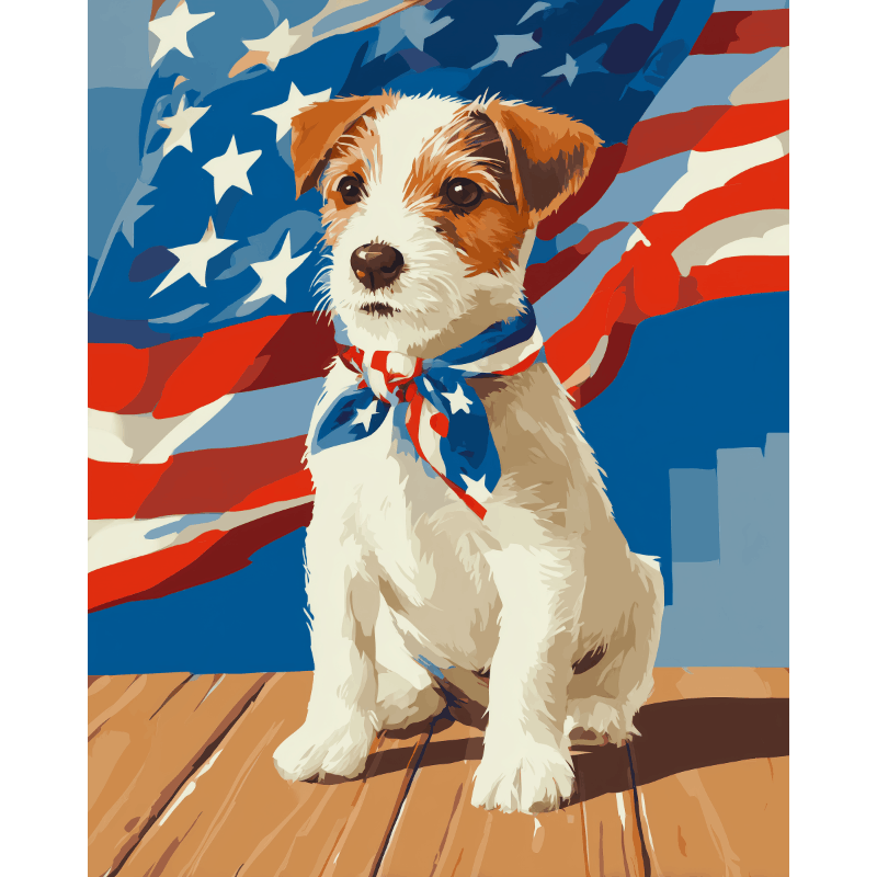 All-American Pup | Paint by Number- Paint by Numbers