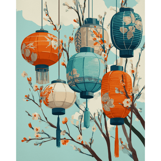 Spring lanterns | Paint by Number- Paint by Numbers