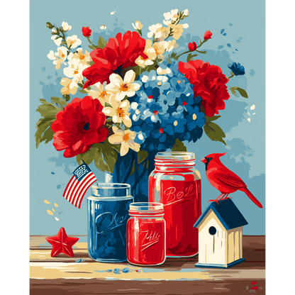 Patriotic Arrangement | Paint by Number- Paint by Numbers
