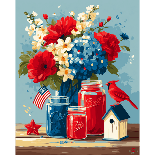 Patriotic Arrangement | Paint by Number- Paint by Numbers
