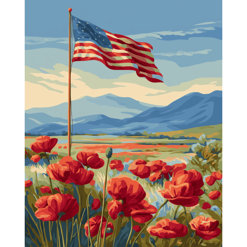 Poppy field | Paint by Number- Paint by Numbers
