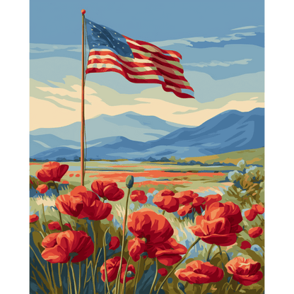 Poppy field | Paint by Number- Paint by Numbers