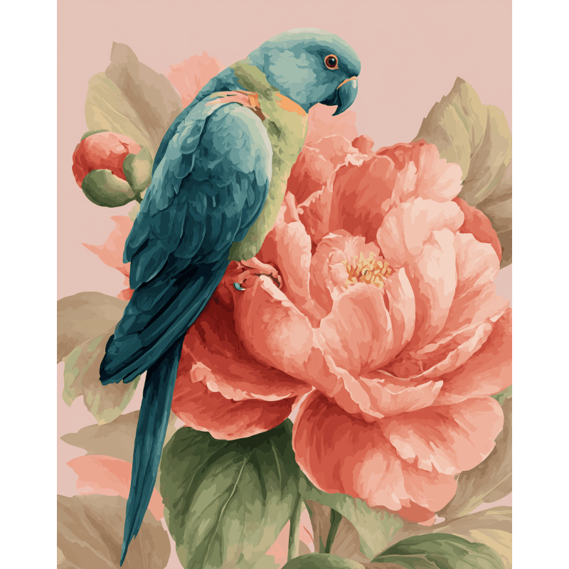 Perched in Petals | Paint by Number- Paint by Numbers