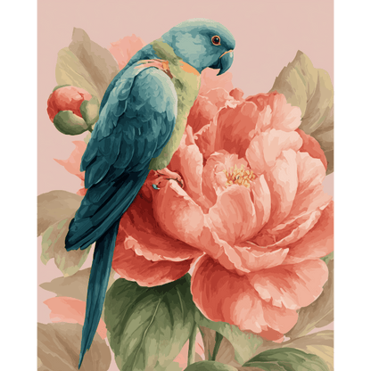Perched in Petals | Paint by Number- Paint by Numbers