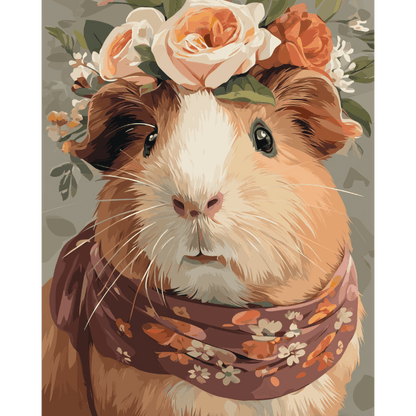 Madam Guinea Pig | Paint by Number- Paint by Numbers