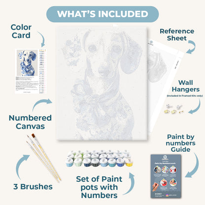Delft Blue Dachshund | Paint by Number