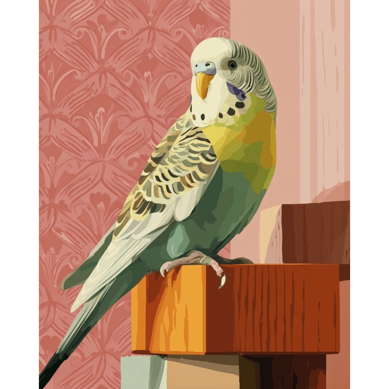 Green Budgie | Paint by Number- Paint by Numbers