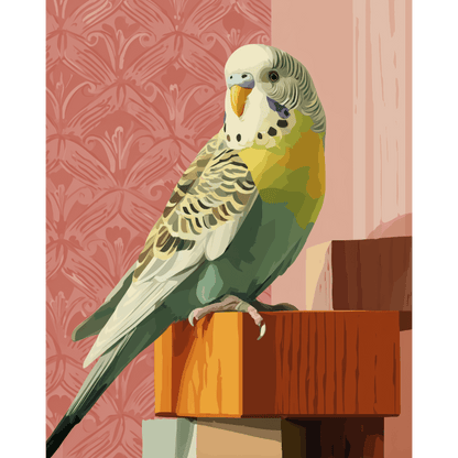 Green Budgie | Paint by Number- Paint by Numbers