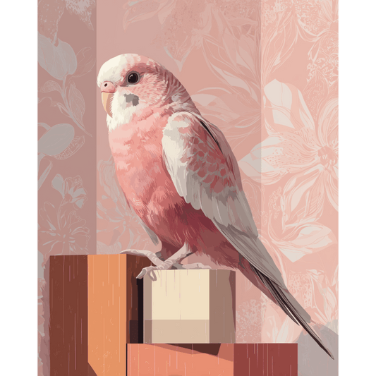 Pink Budgie | Paint by Number- Paint by Numbers