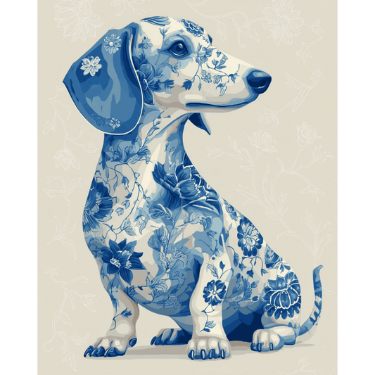 Porcelain Dachshund | Paint by Number- Paint by Numbers