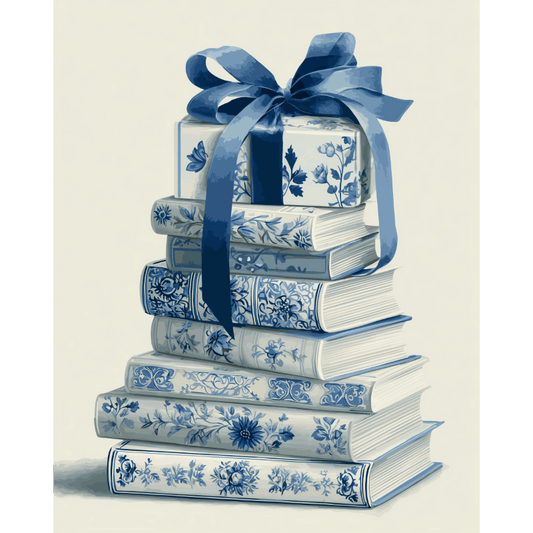 Delft blue library | Paint by Number- Paint by Numbers