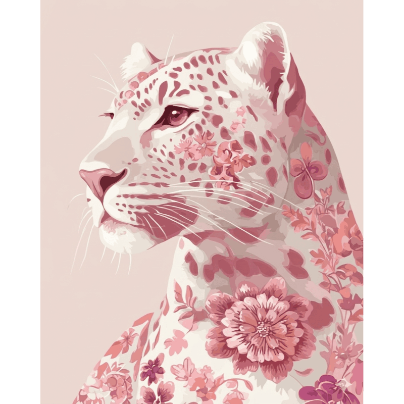 Delft Pink Leopard | Paint by Number- Paint by Numbers