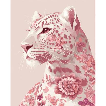 Delft Pink Leopard | Paint by Number- Paint by Numbers