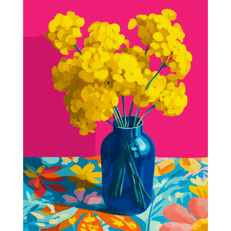 Yellow in Blue | Paint by Number- Paint by Numbers