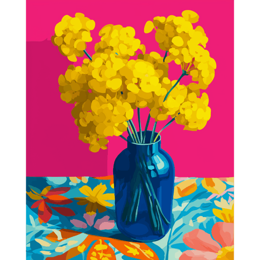 Yellow in Blue | Paint by Number- Paint by Numbers