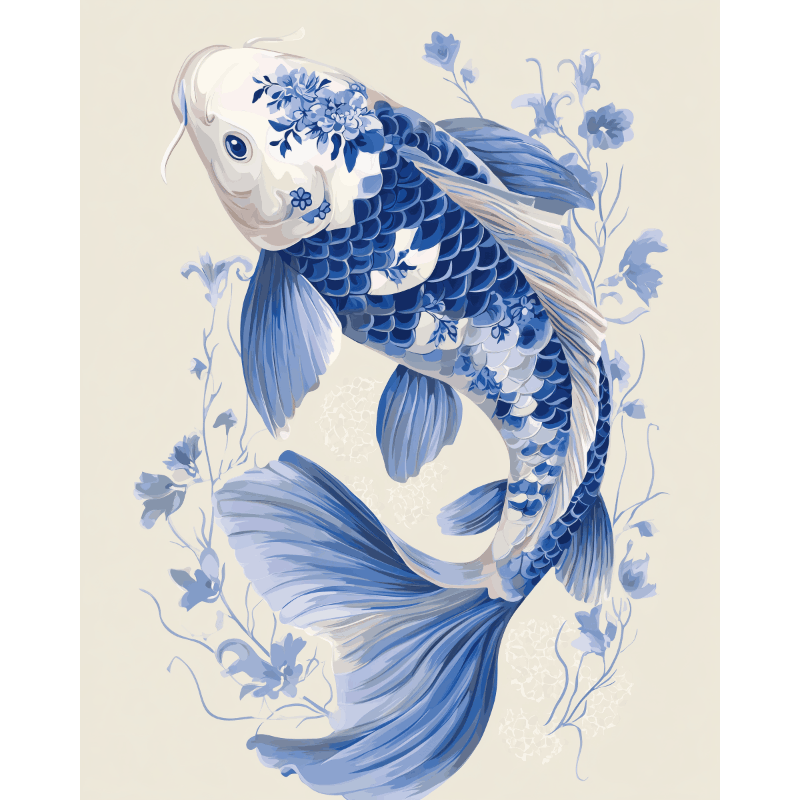 Porcelain Koi | Paint by Number- Paint by Numbers